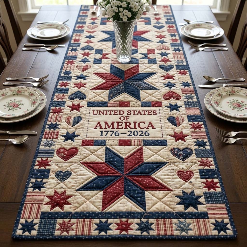 Star Heritage Quilted Table Runner GFTOHD14738