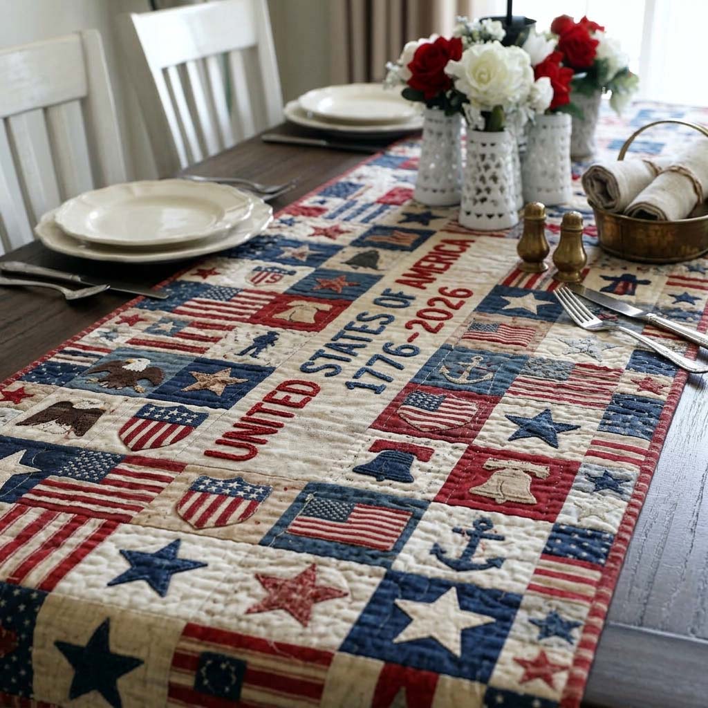 Freedom Patch Quilted Table Runner GFTOHD14739