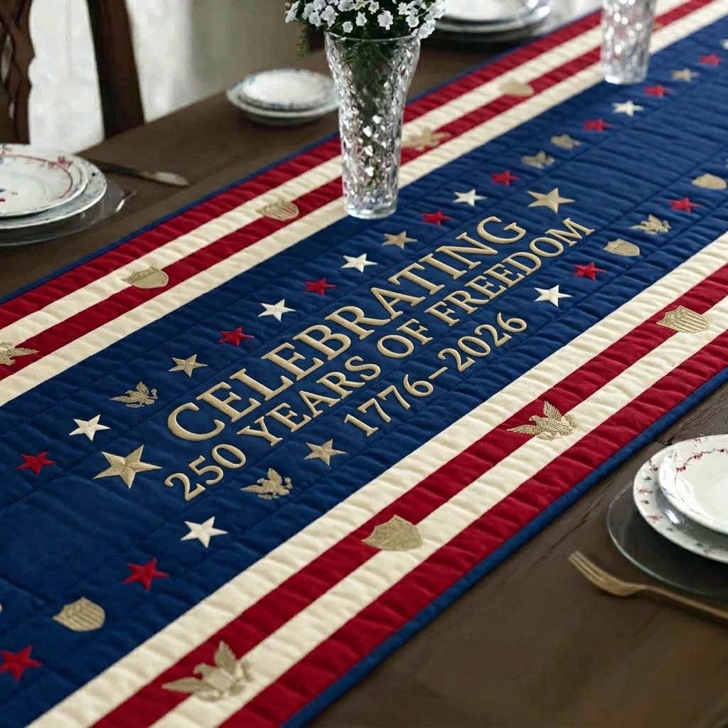 Freedom Banner Quilted Table Runner GFTOHD14742
