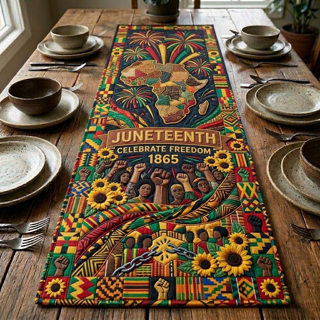 Freedom Roots Rise Quilted Table Runner GFTOHD14819