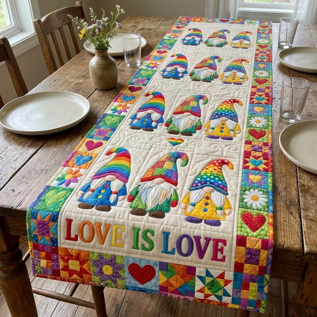 Gnome Pride Quilted Table Runner GFTOHD14950