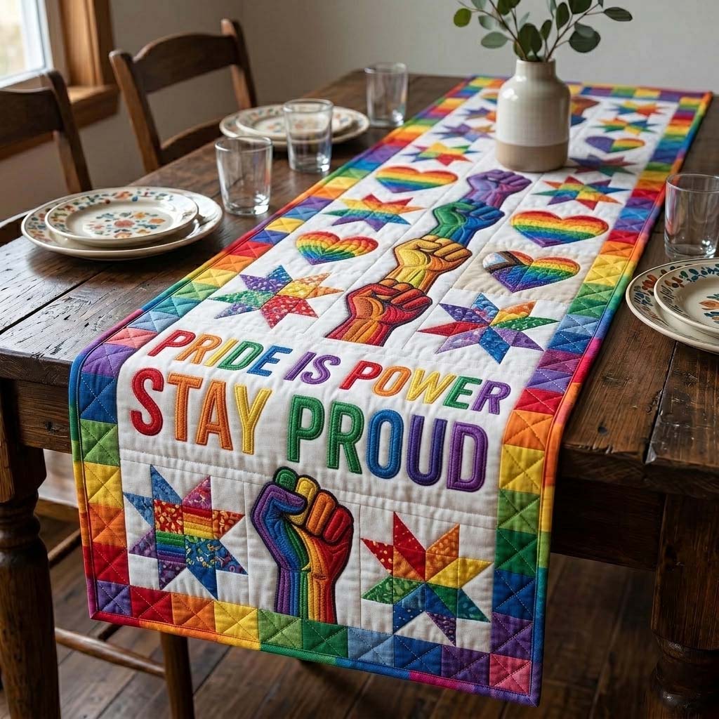 Pride Power Quilted Table Runner GFTOHD14952