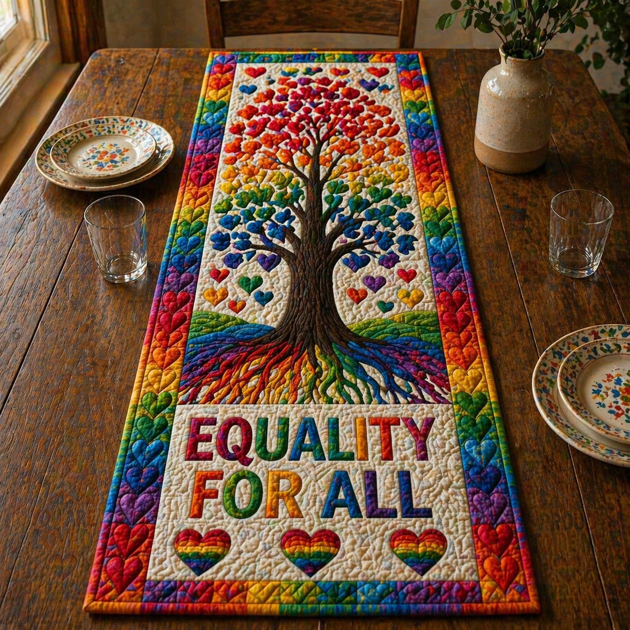 Rainbow Wings Quilted Table Runner GFTOHD14958