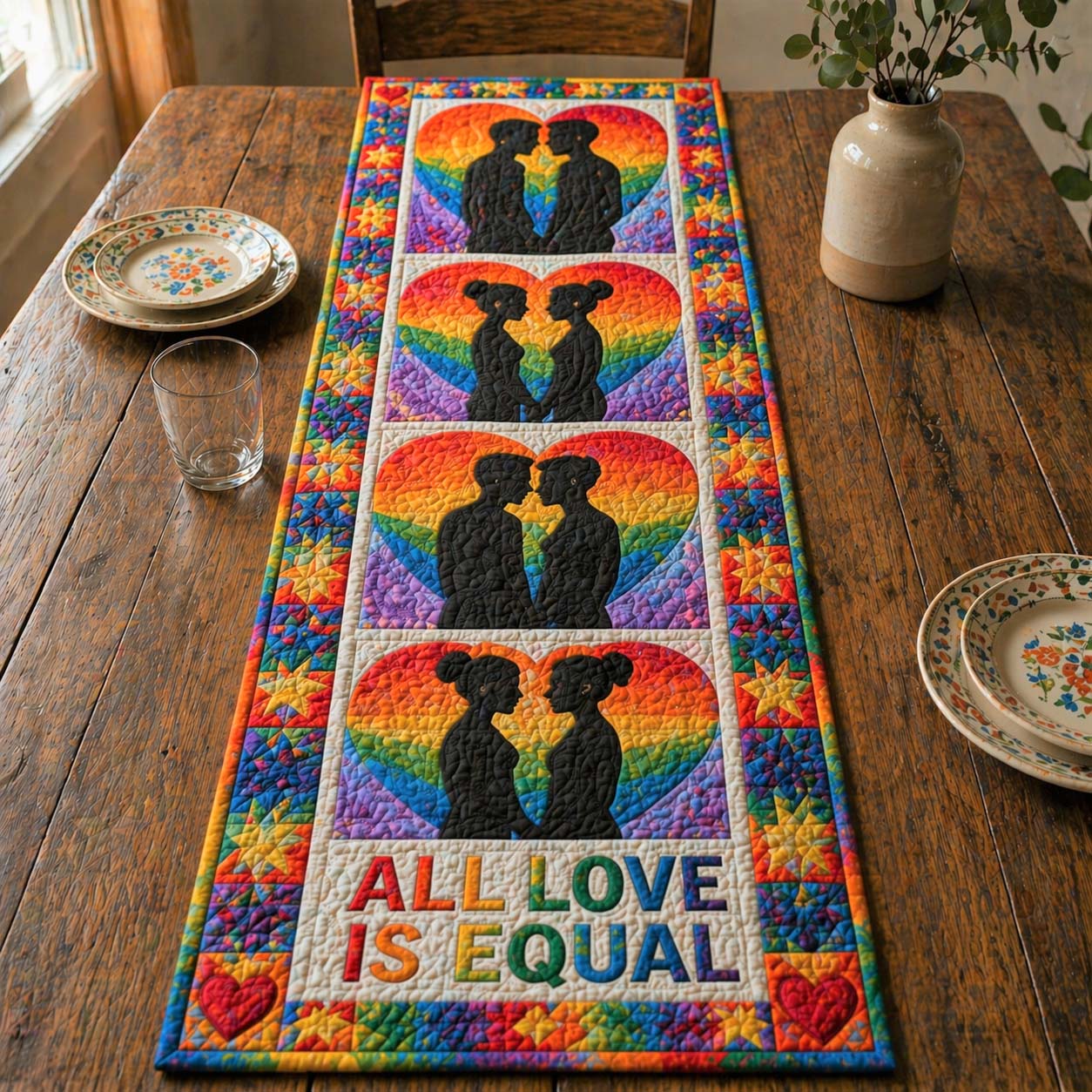 Equal Love Quilted Table Runner GFTOHD14959