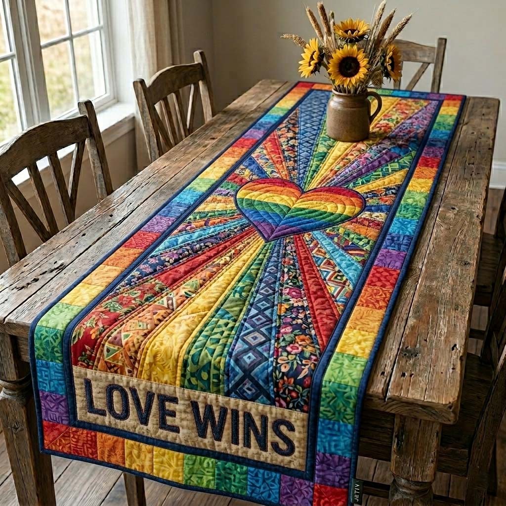 Love Wins Quilted Table Runner GFTOHD14960