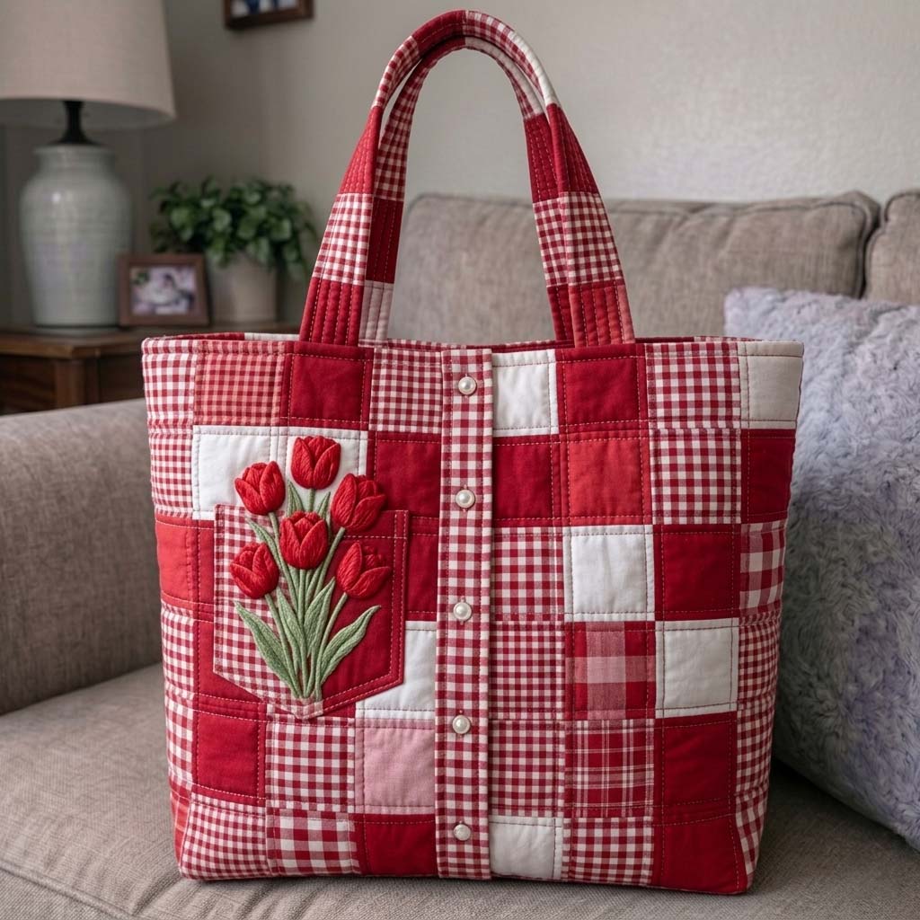 Cherry Patch Shirt Quilted Tote Bag GFTOHD14994