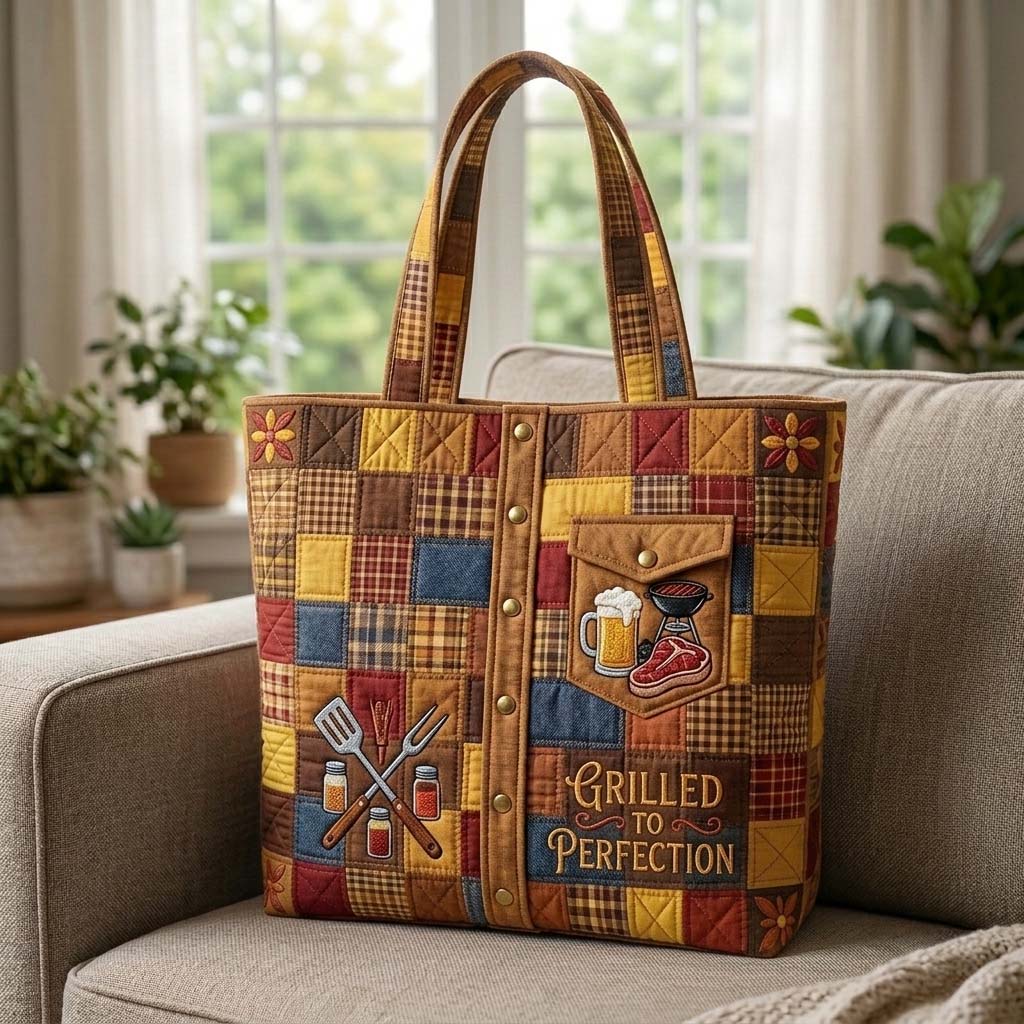 Grill Master Shirt Quilted Tote Bag GFTOHD15036