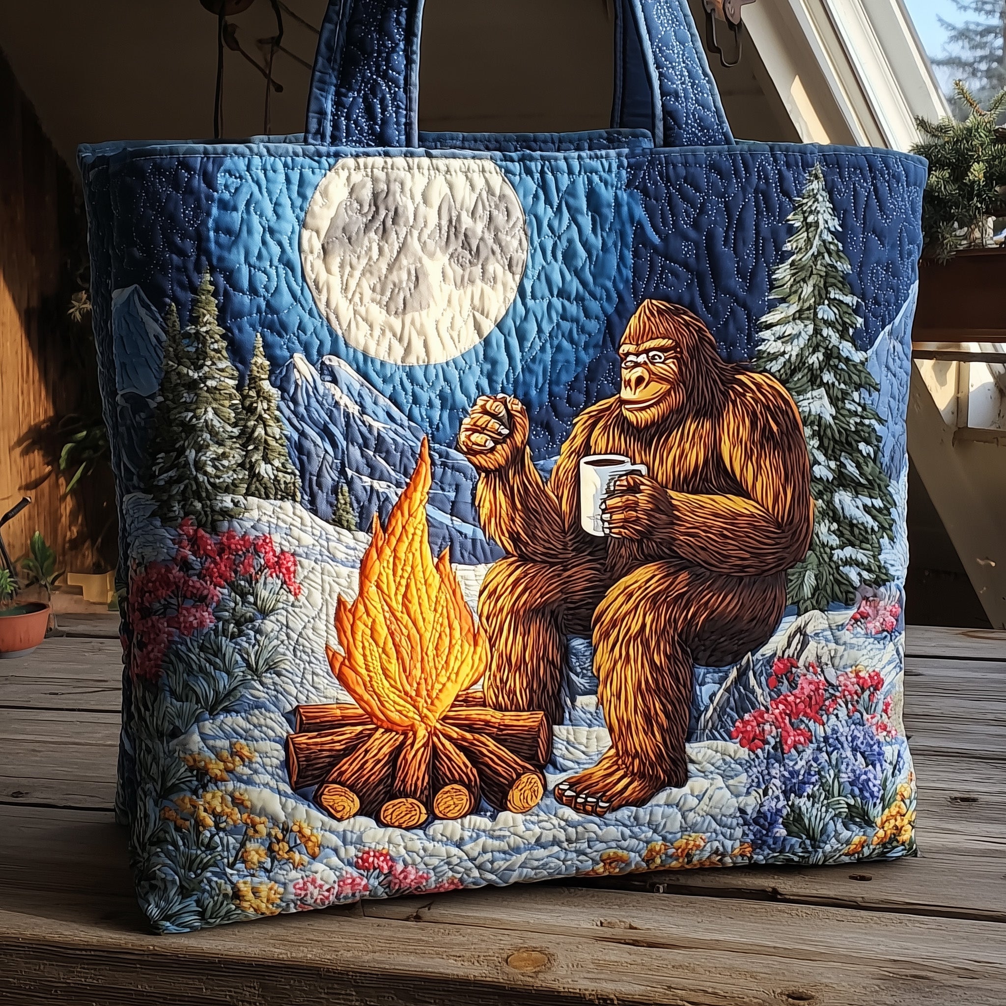 Mystic Bigfoot Quilted Tote Bag GFTOHD8283