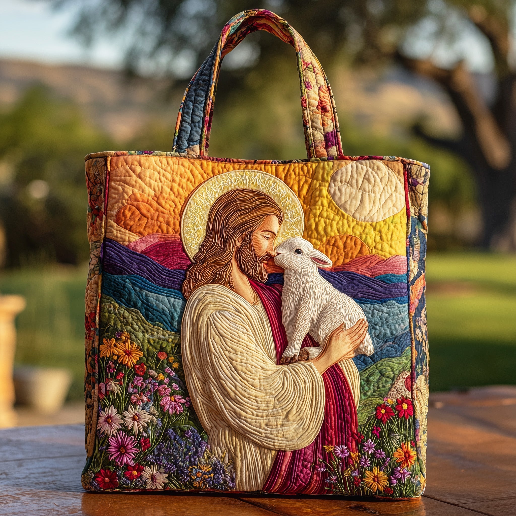 Jesus the Shepherd Quilted Tote Bag GFTOHD8442
