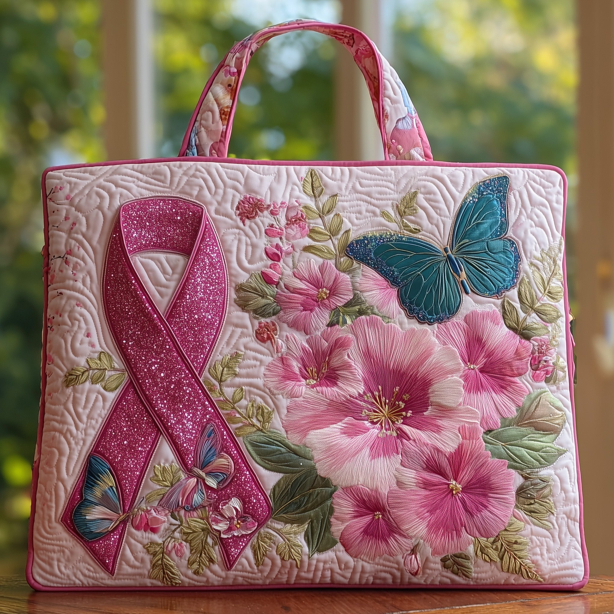 Breast Cancer Quilted Tote Bag GFTOHD8520