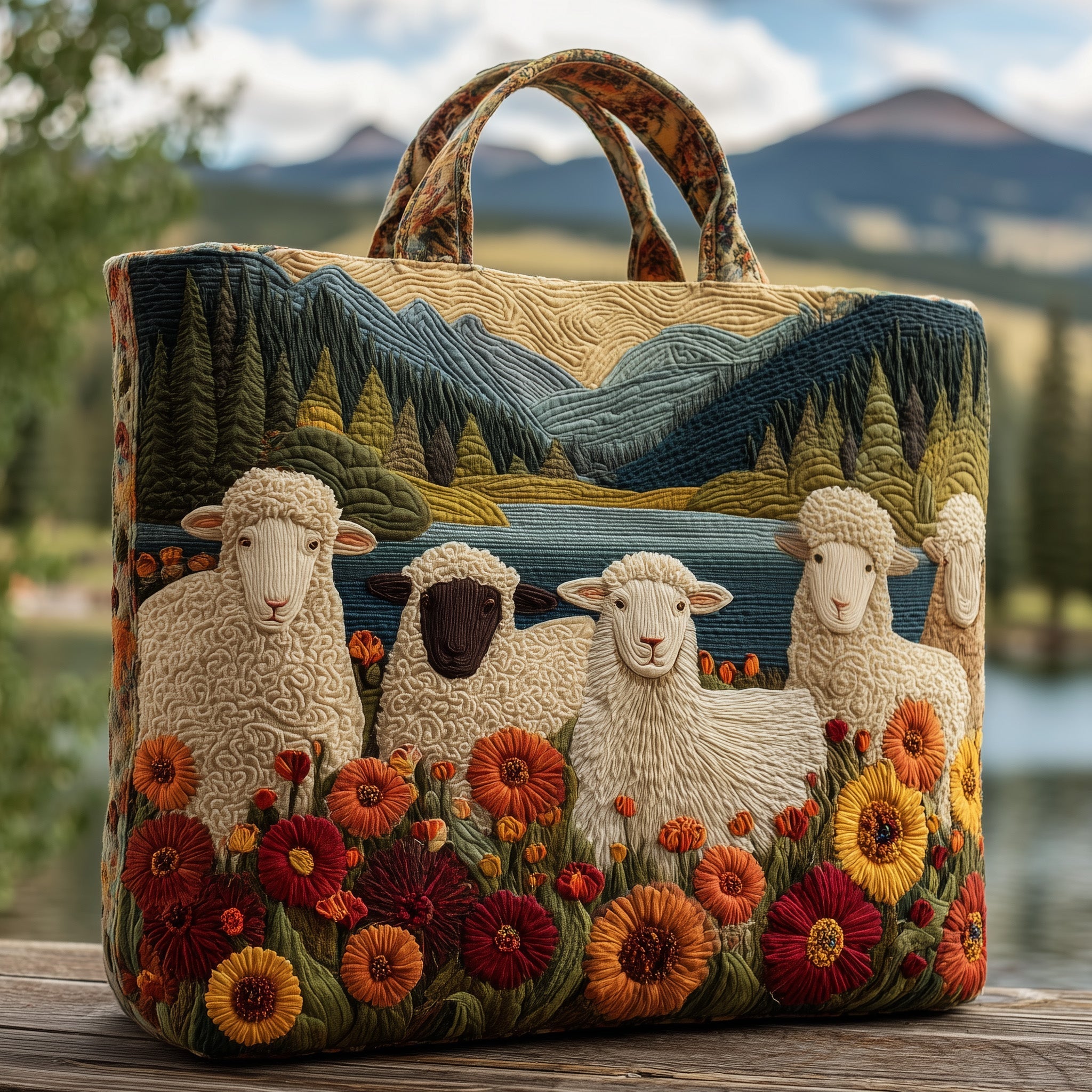 Sheep Serenity Quilted Tote Bag GFTOHD8558