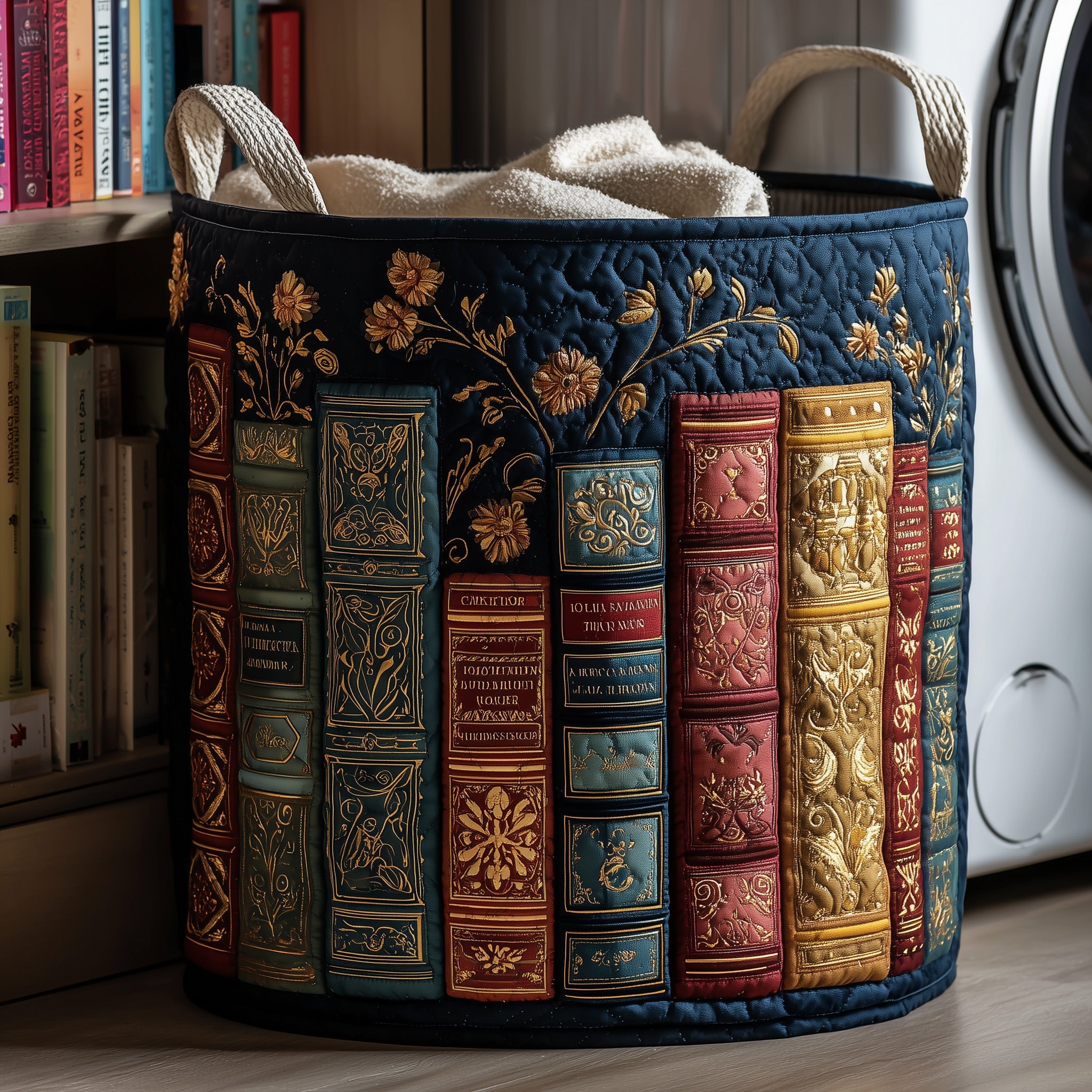 Bookish Quilted Laundry Basket GFTOHD9619