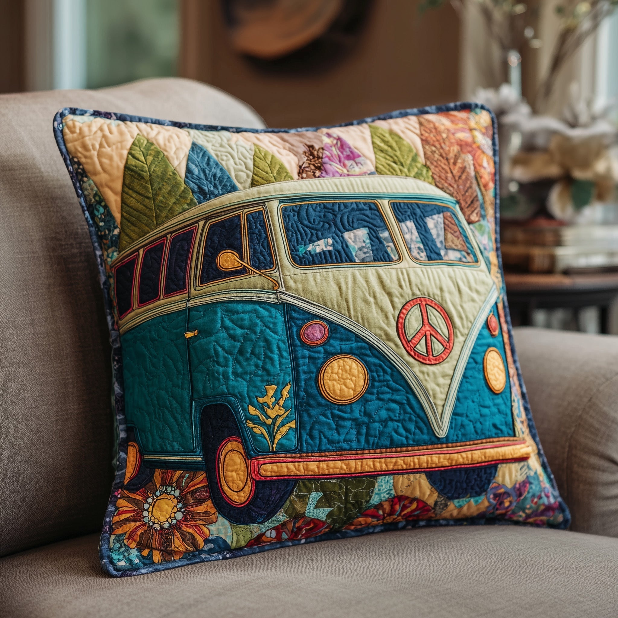 Hippie Van Quilted Pillow Case GFTOHD9844