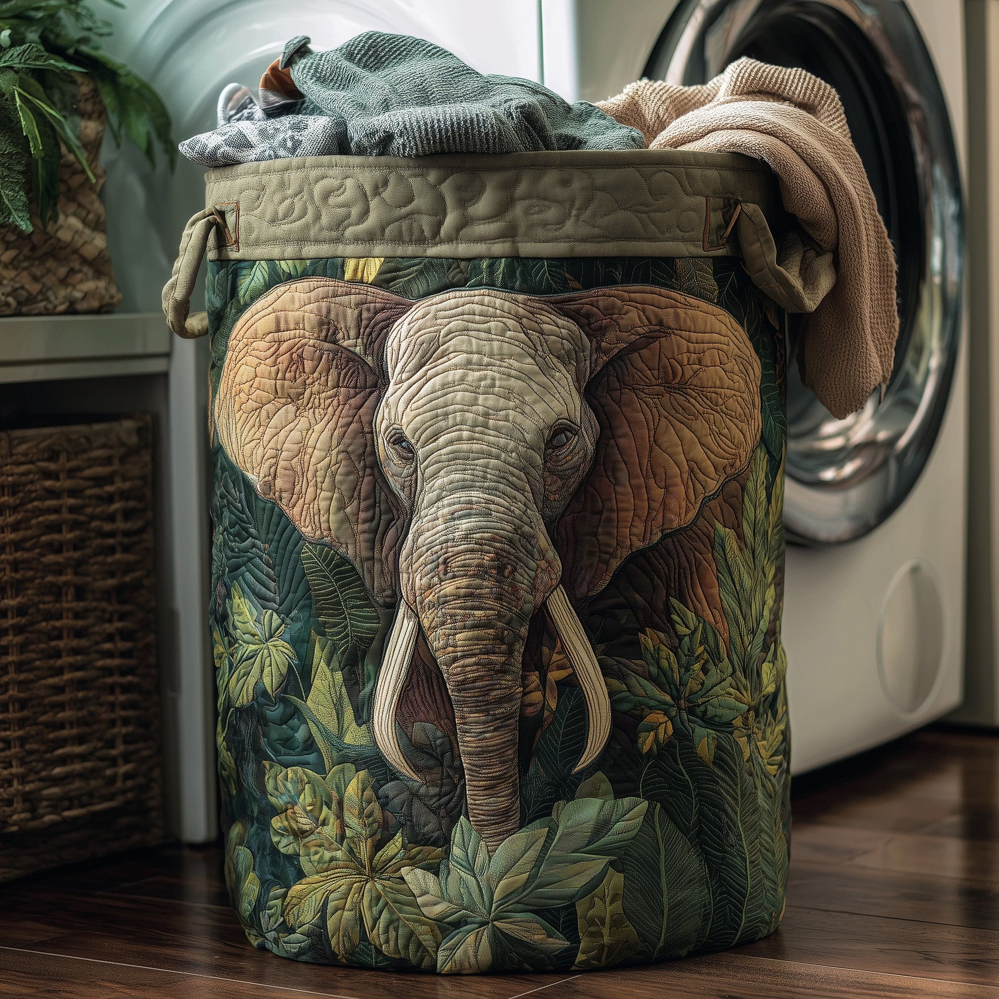 Majestic Elephant QuiltedLaundry Basket GFTOHD9937