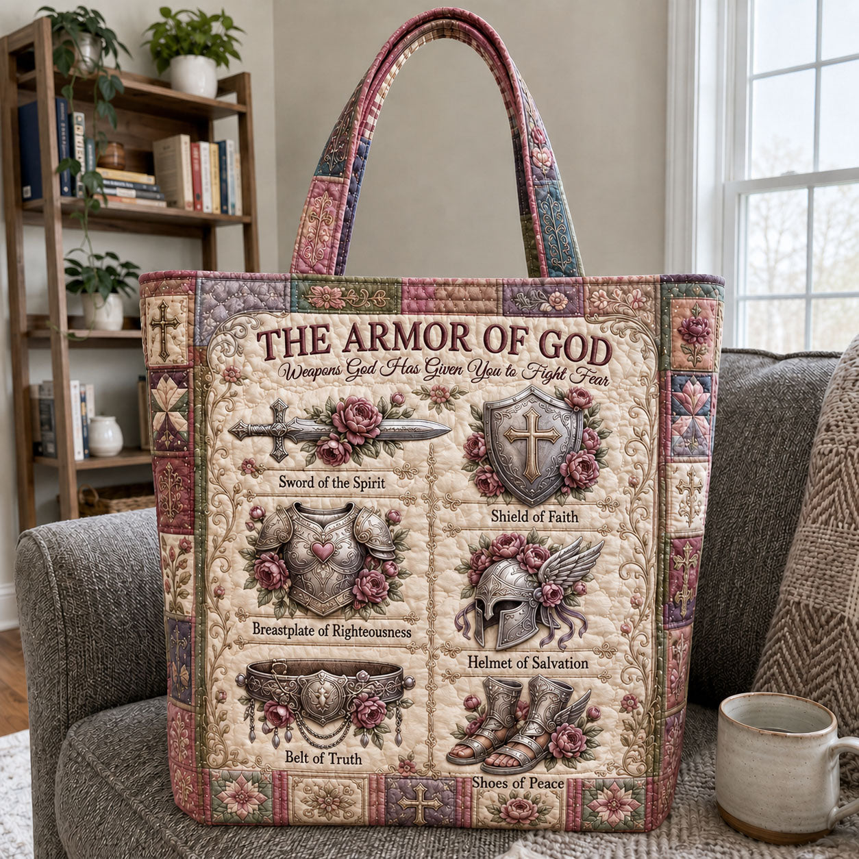 Armor Of God Weapons Of Faith Quilted Tote Bag GFTOHNL1117