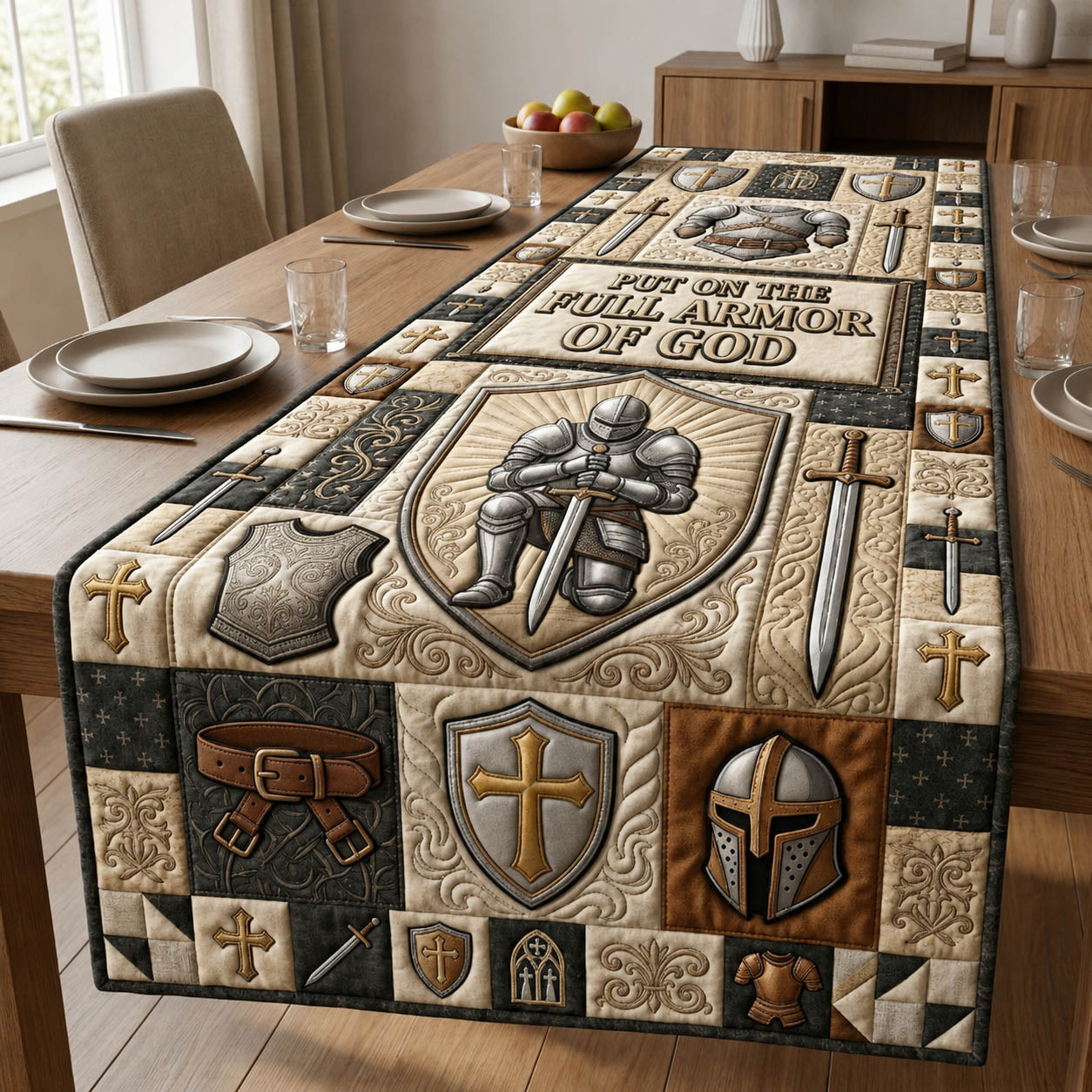 Armor Of God Quilted Table Runner GFTOLAN1027