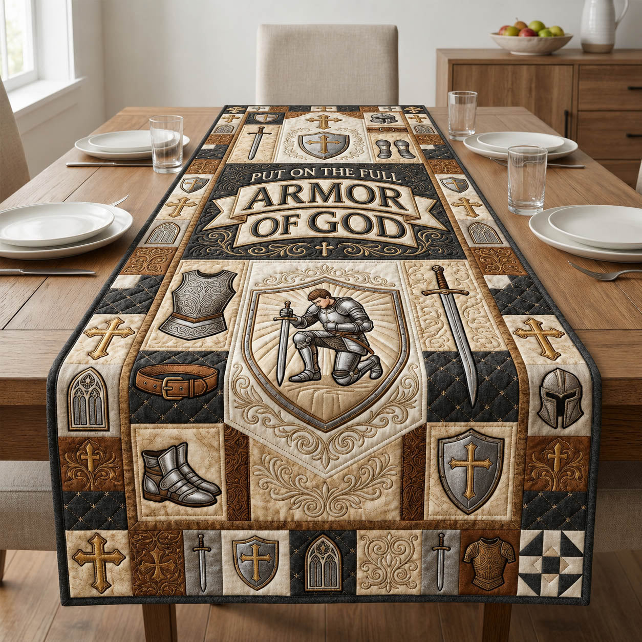 Armor Of God Quilted Table Runner GFTOLAN1028