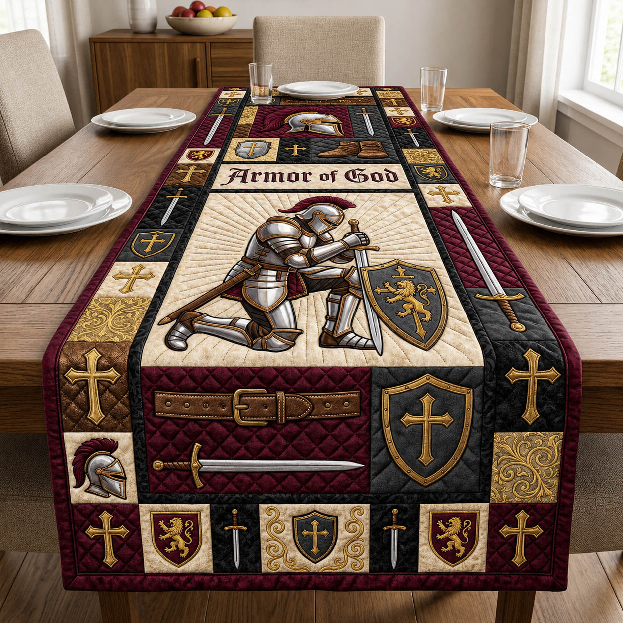 Armor Of God Quilted Table Runner GFTOLAN1029