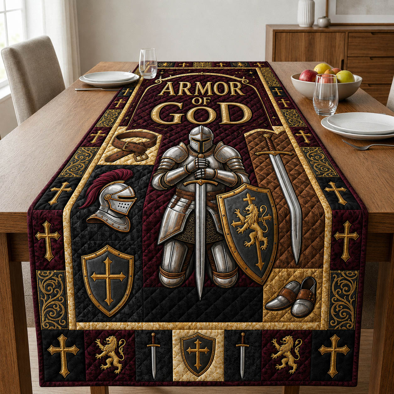 Armor Of God Quilted Table Runner GFTOLAN1030