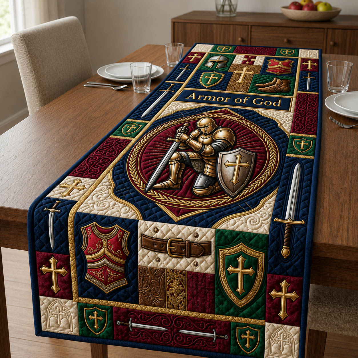 Armor Of God Quilted Table Runner GFTOLAN1031
