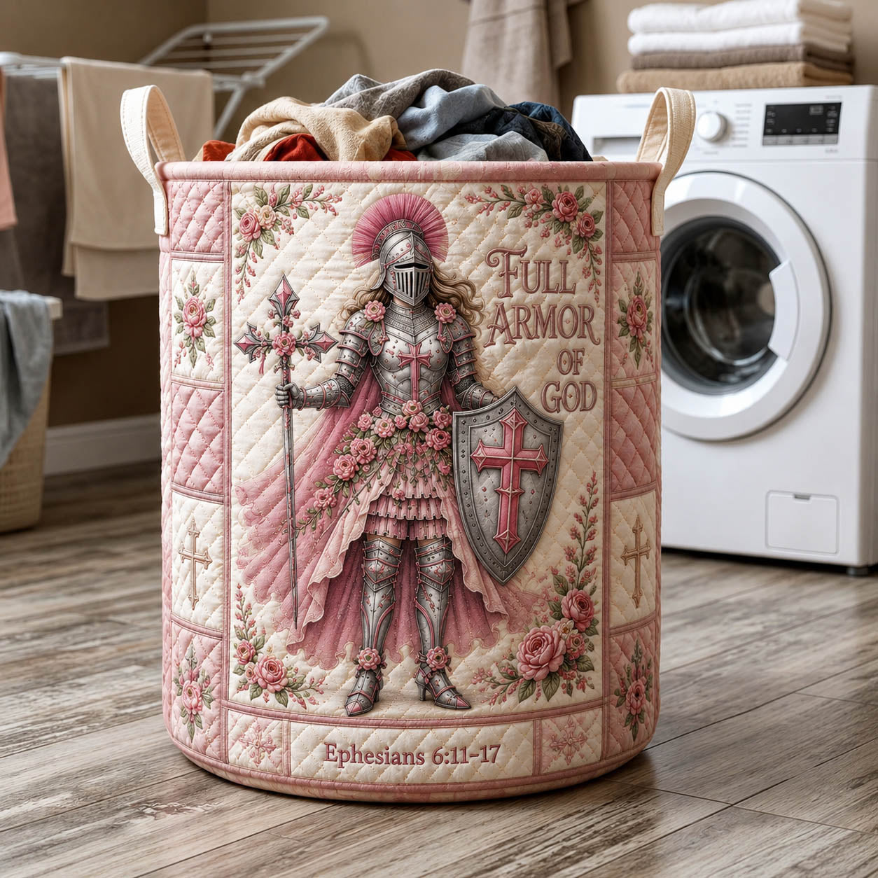 Armor Of God Quilted Laundry Basket GFTOLAN1058