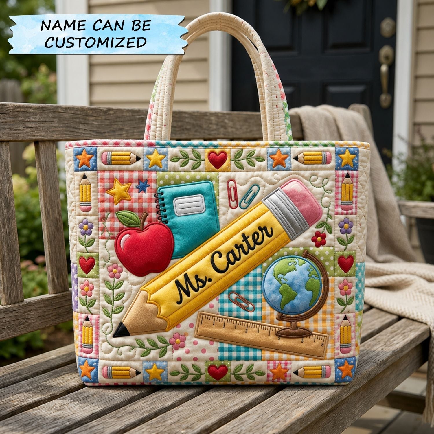Teacher Quilted Tote Bag QTCUZ GFTOLAN1146