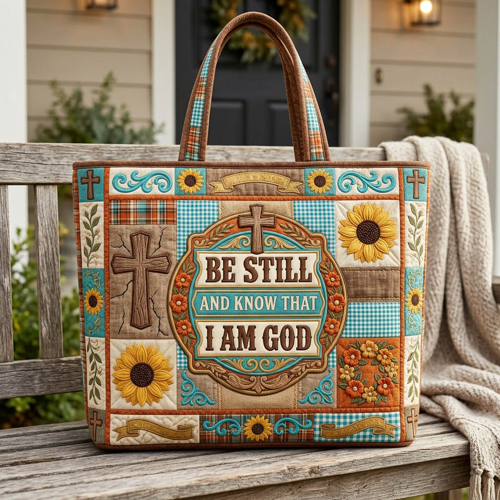 Be Still And Know That I Am God Quilted Tote Bag GFTOLAN1153
