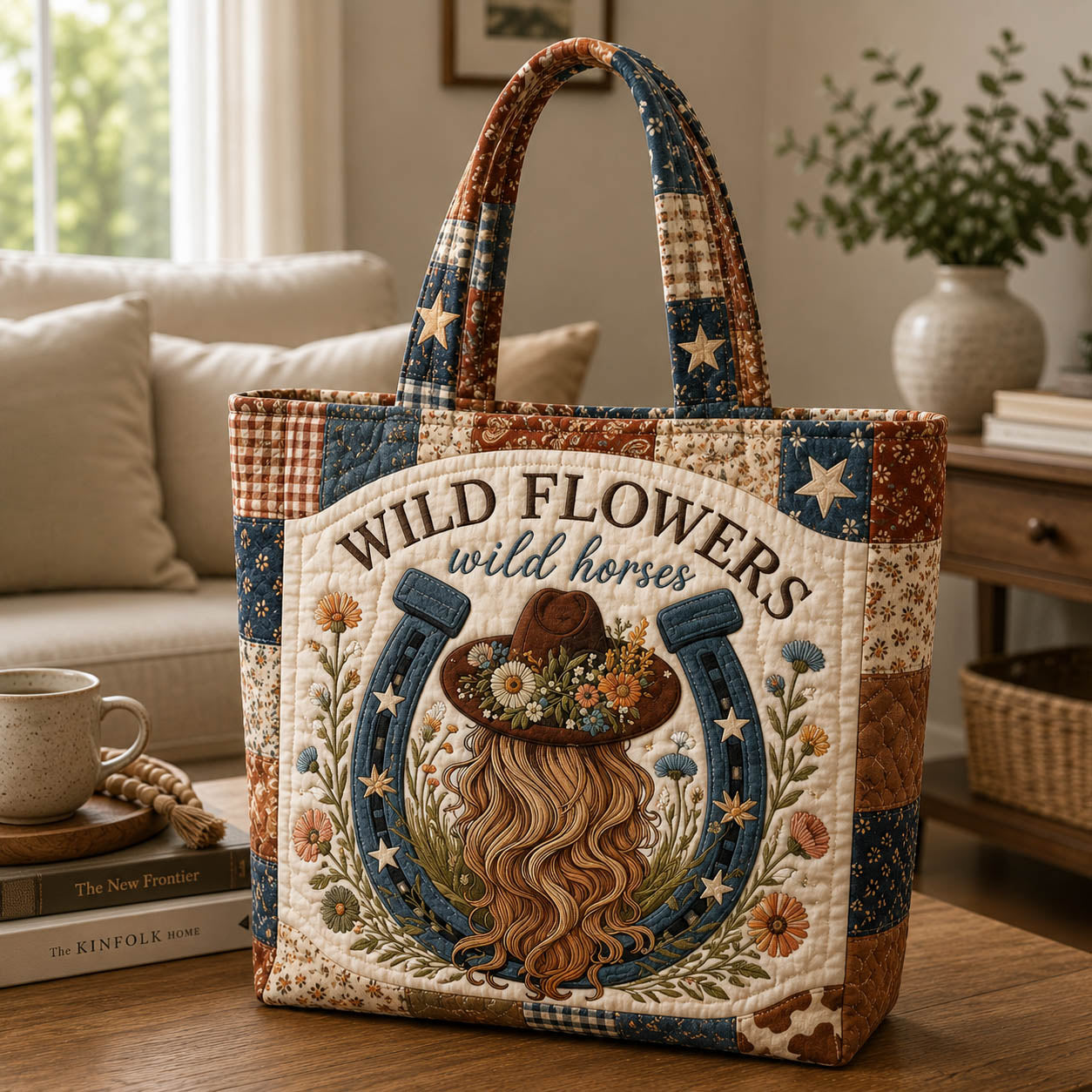 Western Cowgirl Quilted Tote Bag GFTOLAN1158