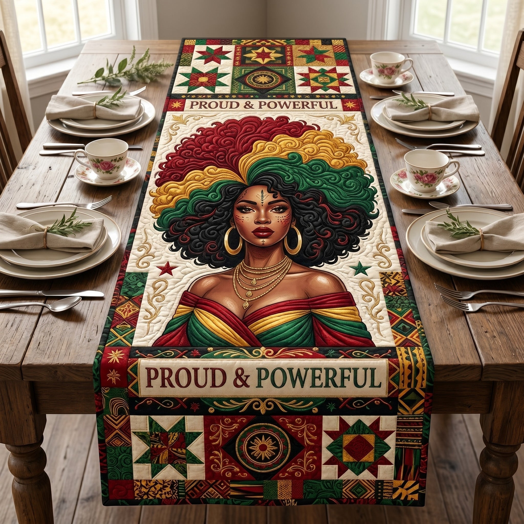 Queen Energy Quilted Table Runner GFTOLAN156