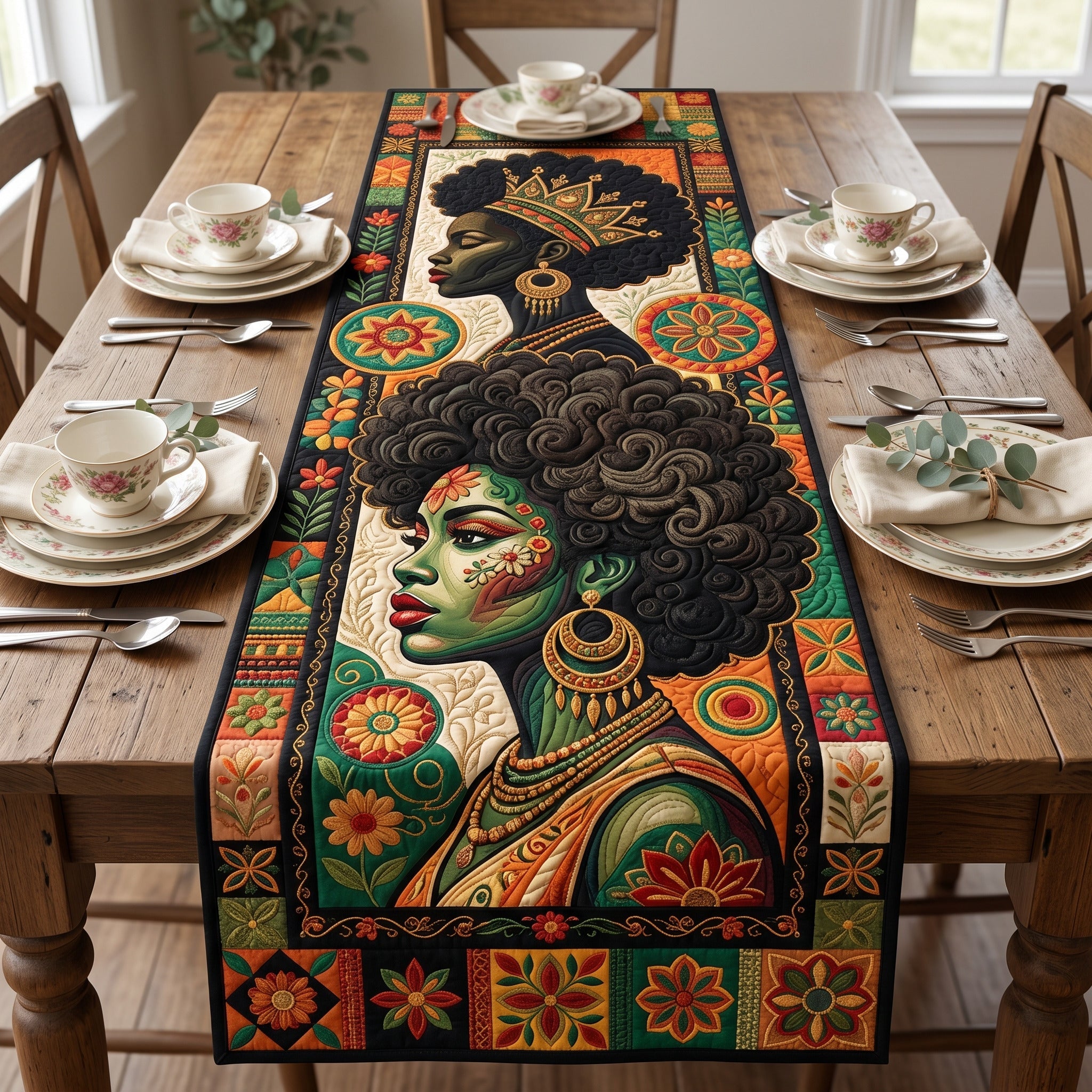 Floral Royalty Quilted Table Runner GFTOLAN159