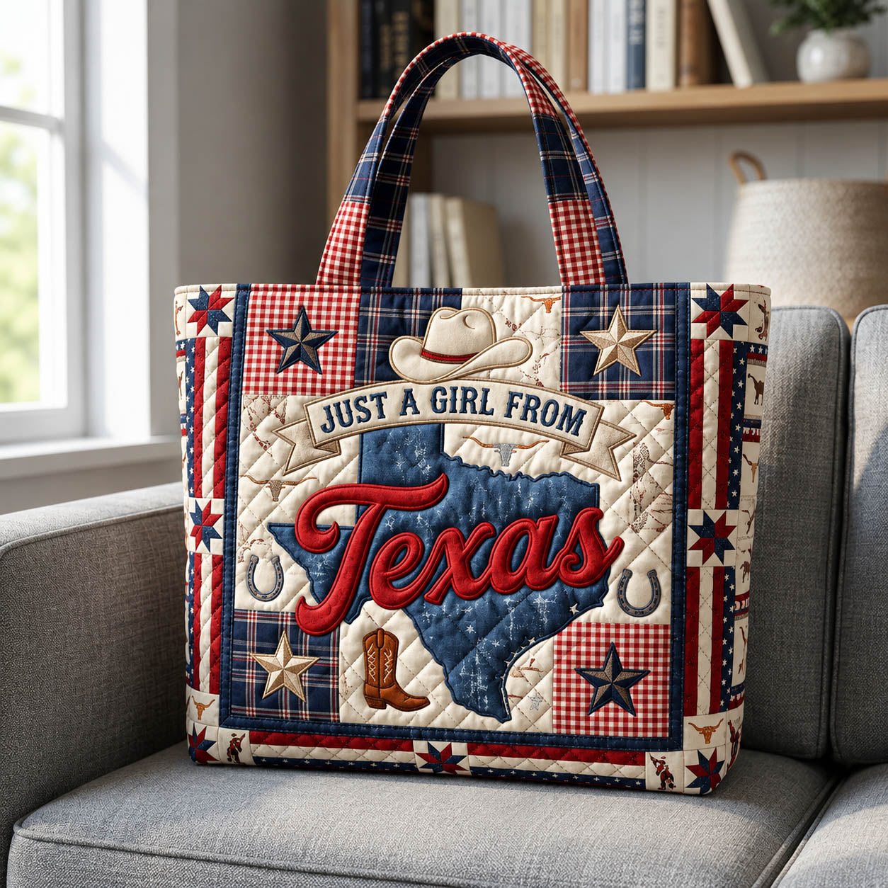 Just A Girl From Texas Quilted Tote Bag GFTOLAN264
