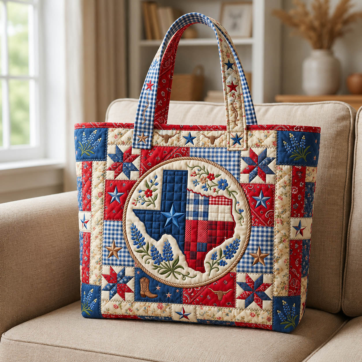 Cozy Texas Quilted Tote Bag GFTOLAN267