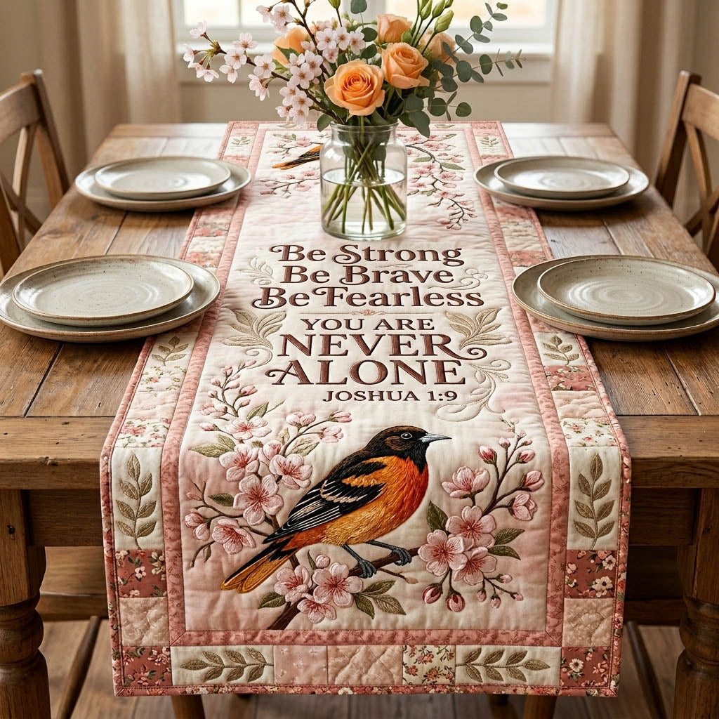 Faith Bird Bible Verse Quilted Table Runner GFTOLAN412