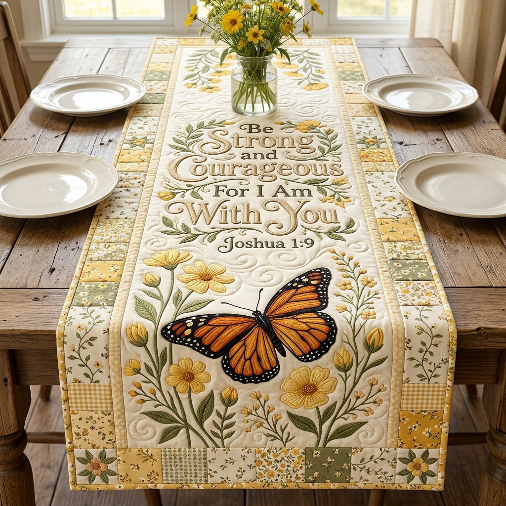 Faith Bird Bible Verse Quilted Table Runner GFTOLAN414