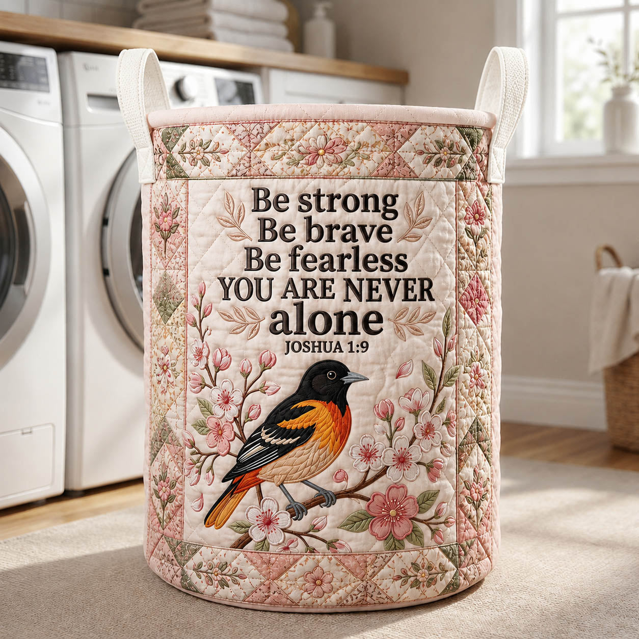 Be Strong Be Brave Quilted Laundry Basket GFTOLAN421