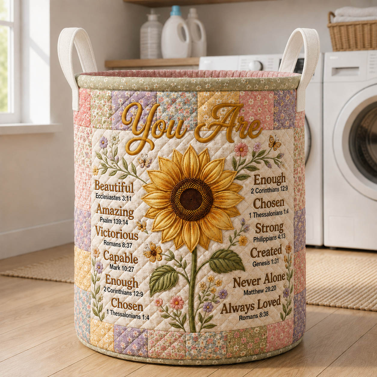 You Are Sunflower Quilted Laundry Basket GFTOLAN430