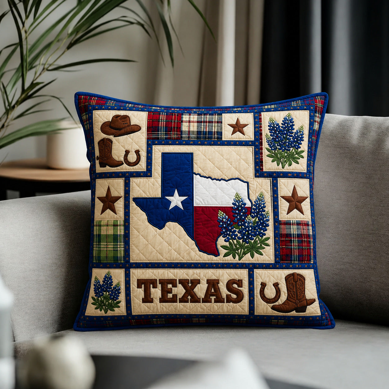 Bluebonnet State Quilted Pillow Case GFTOLAN907