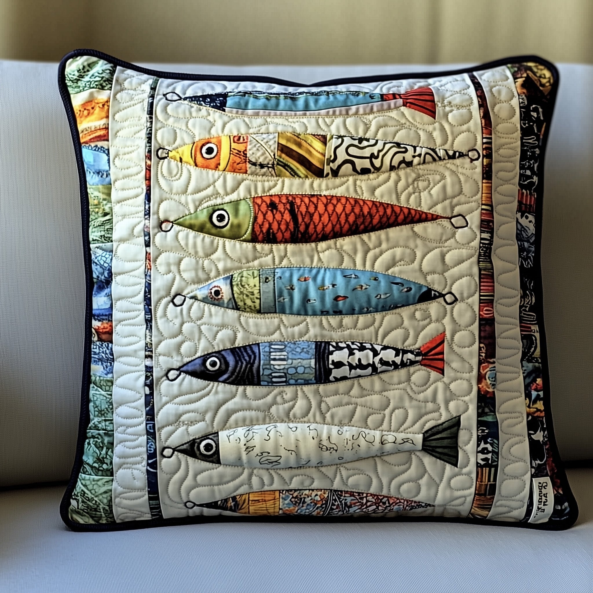 Fishing Delights Quilted Pillow Case GFTOMA1031