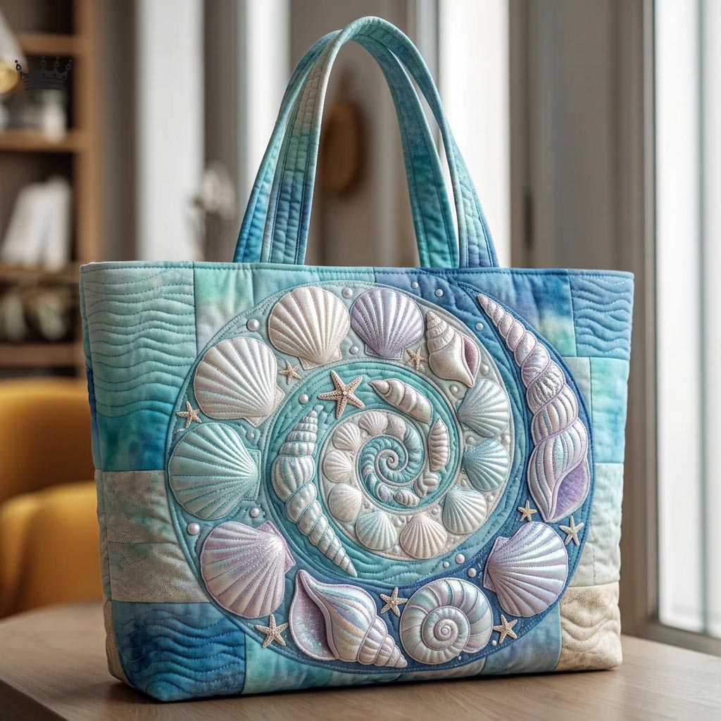 Ocean Shells Quilted Tote Bag GFTOMA10345