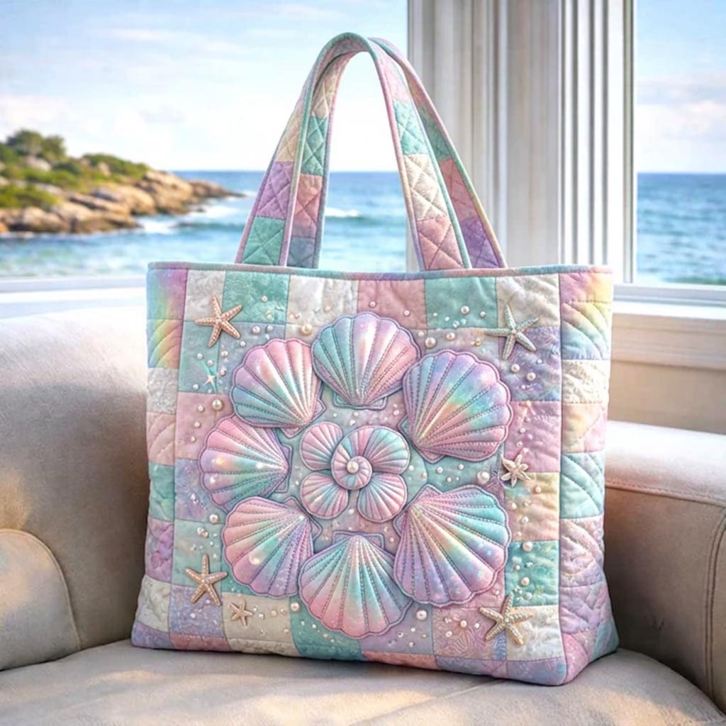 Seaside Shells Quilted Tote Bag GFTOMA10348