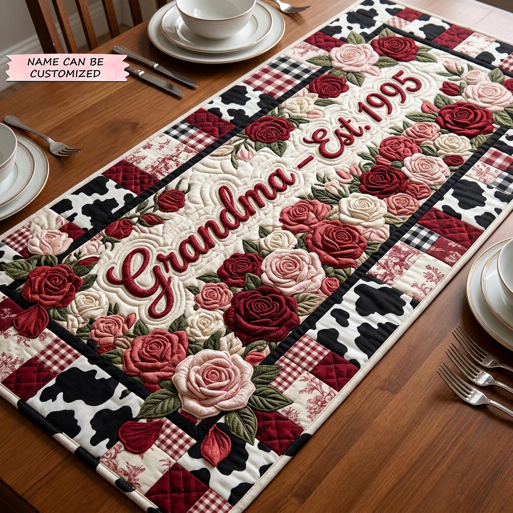 Mom Bloom Quilted Table Runner QTCUZ GFTOMA10370