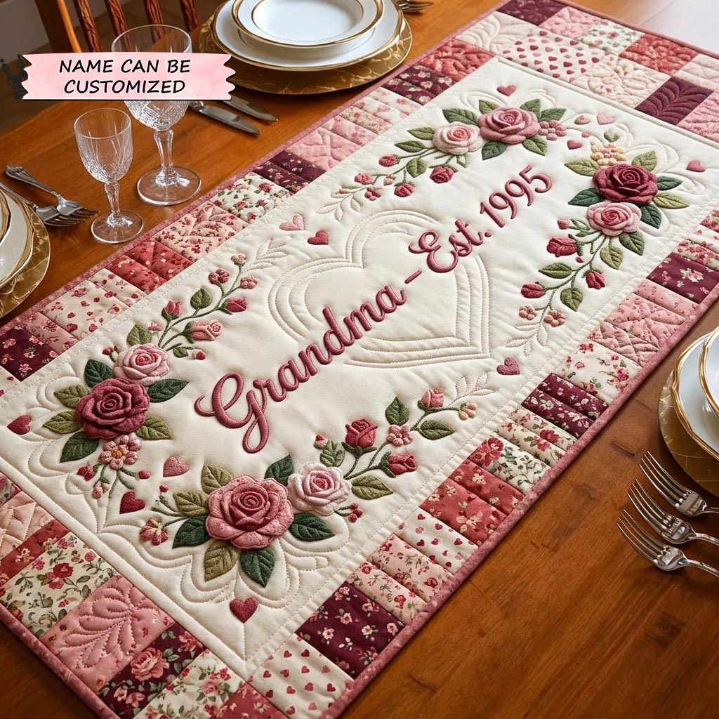 Sweet Bloom Quilted Table Runner QTCUZ GFTOMA10373