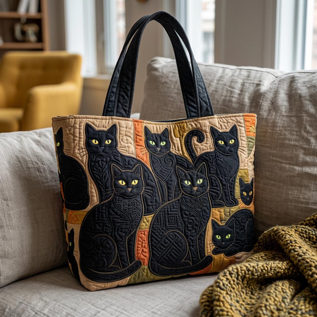 Playful Cat Quilted Tote Bag GFTOMA10504