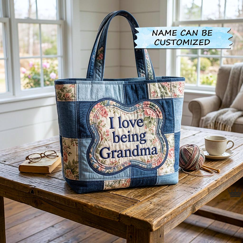Mom Bloom Quilted Tote Bag QTCUZ GFTOMA10536