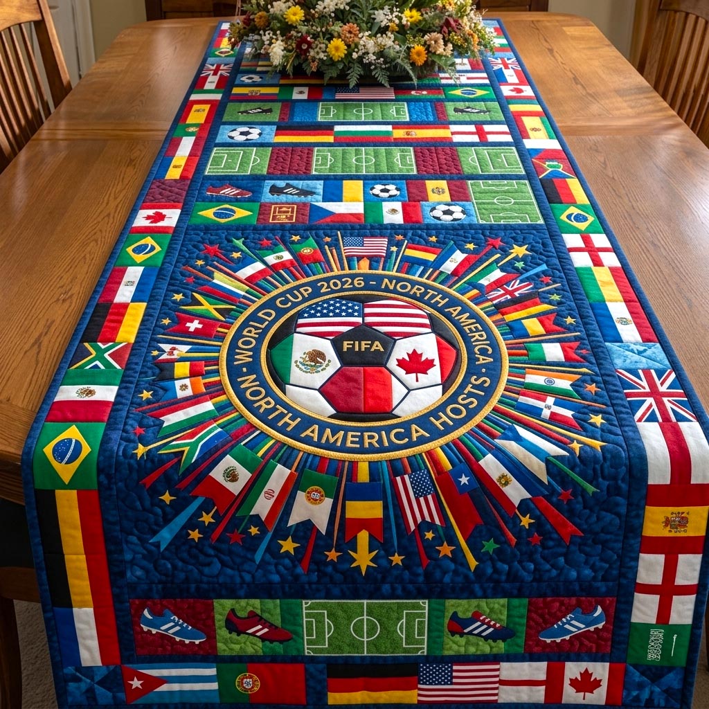 World Soccer Quilted Table Runner GFTOMA10905