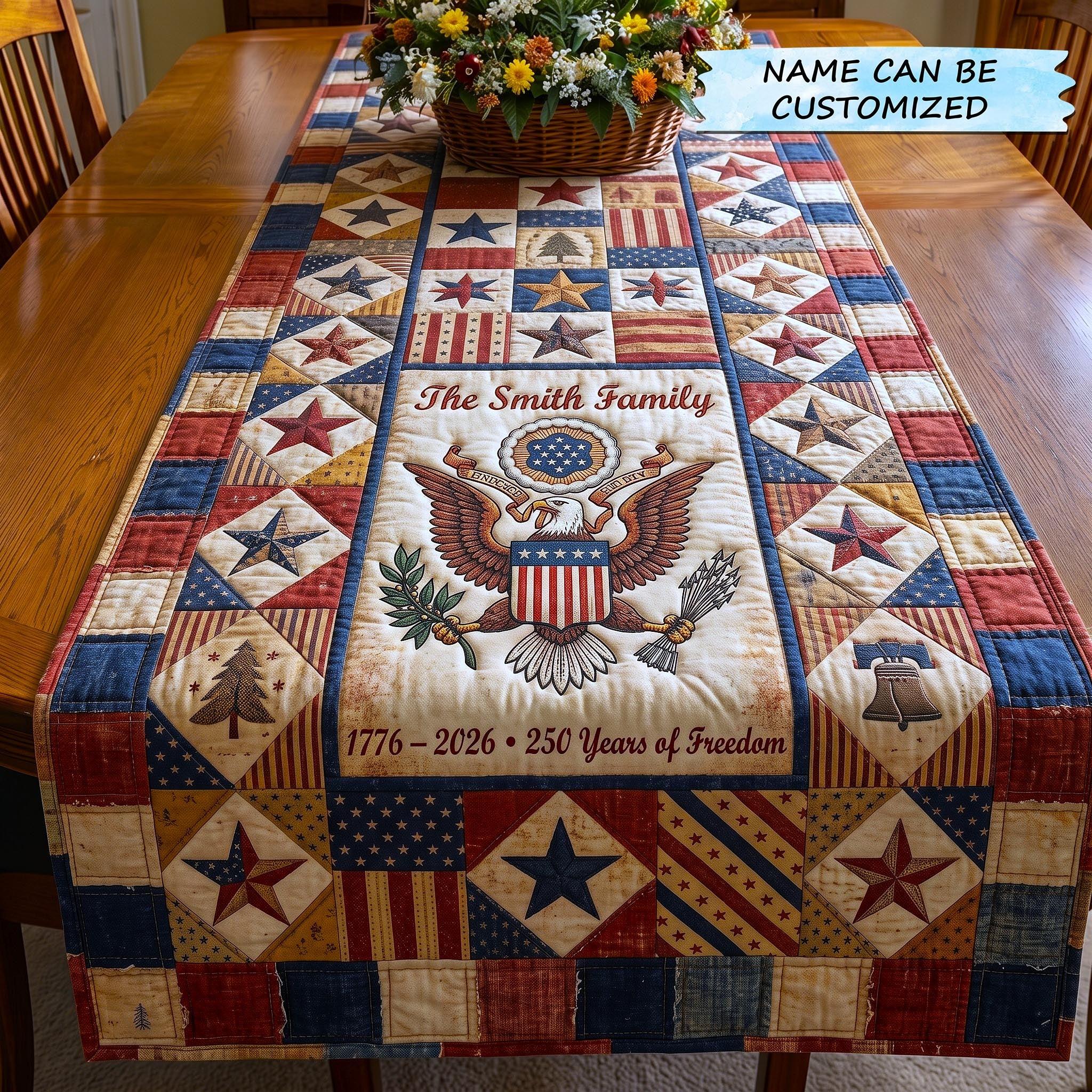 America 250th Anniversary Quilted Table Runner GFTOMA10913