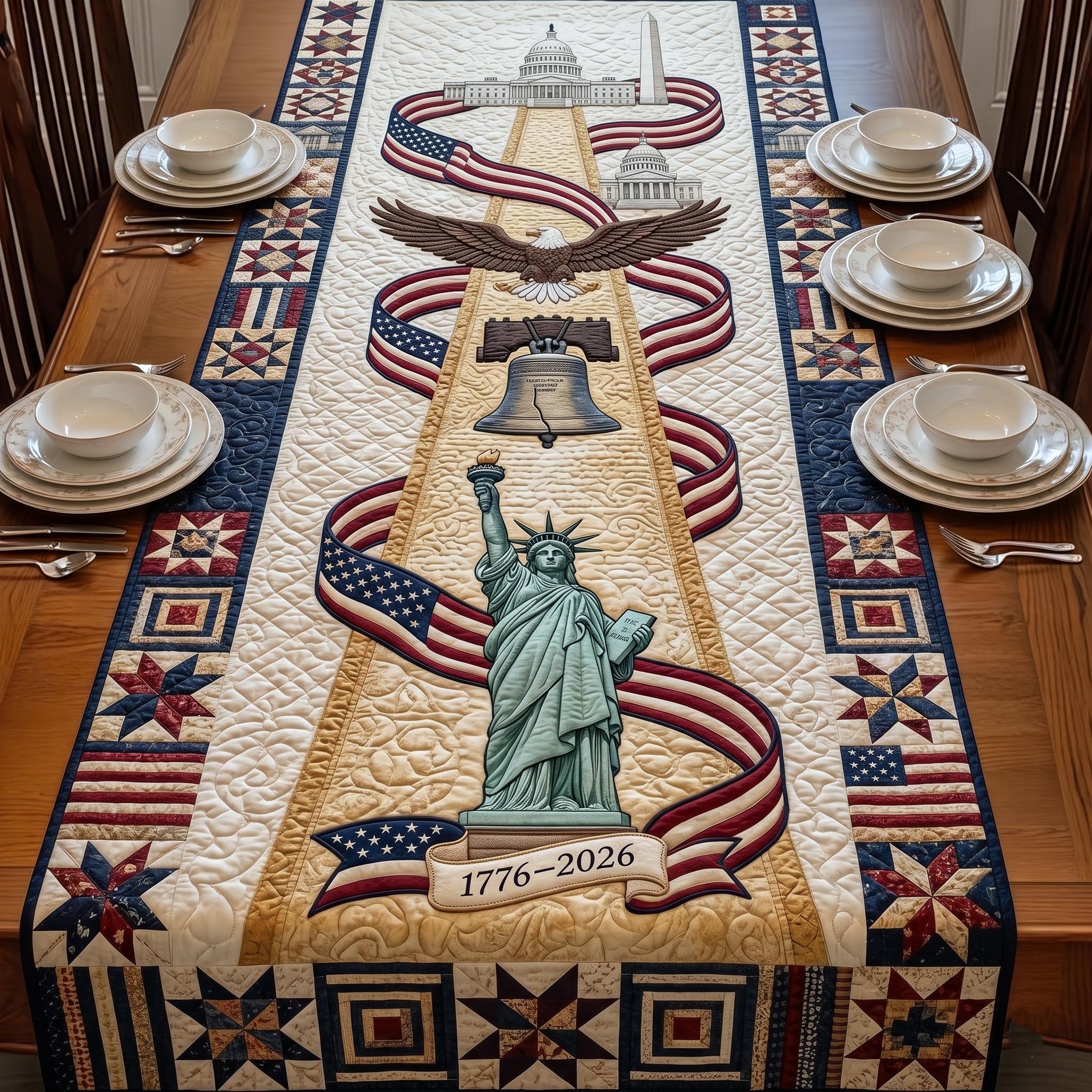 America 250th Anniversary Quilted Table Runner GFTOMA11036