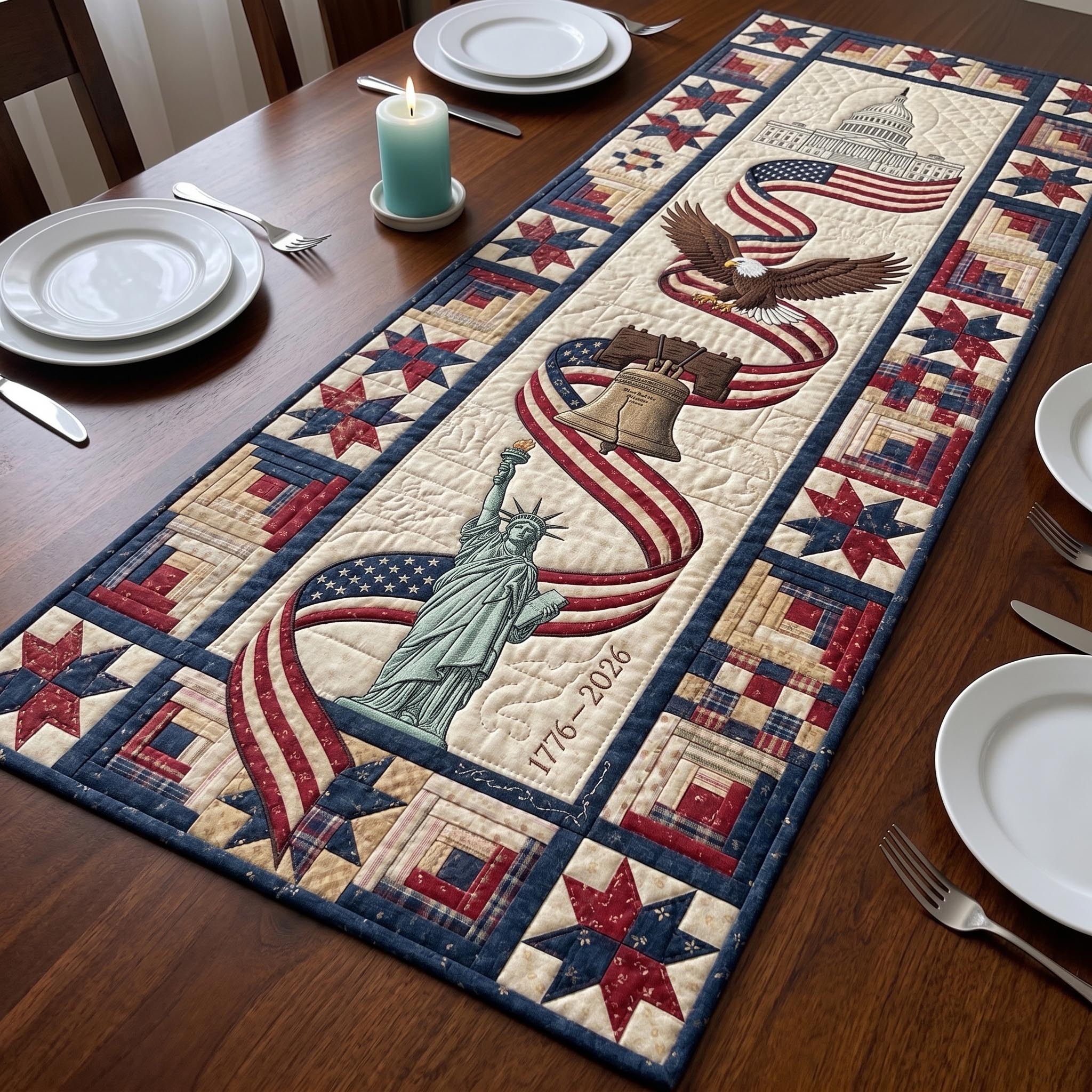 America 250th Anniversary Quilted Table Runner GFTOMA11037