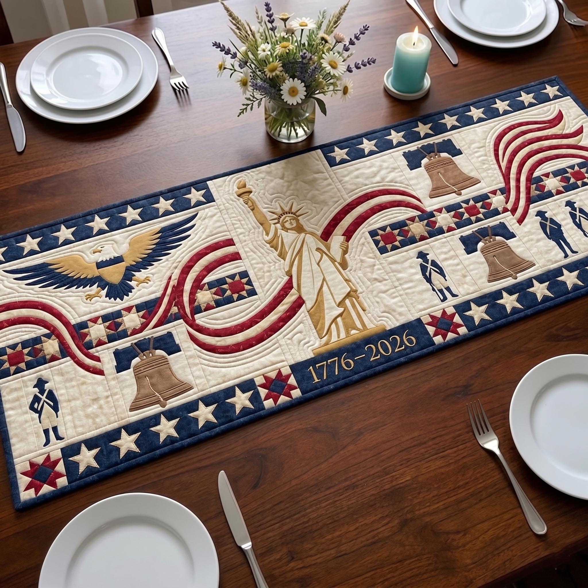 America 250th Anniversary Quilted Table Runner GFTOMA11038