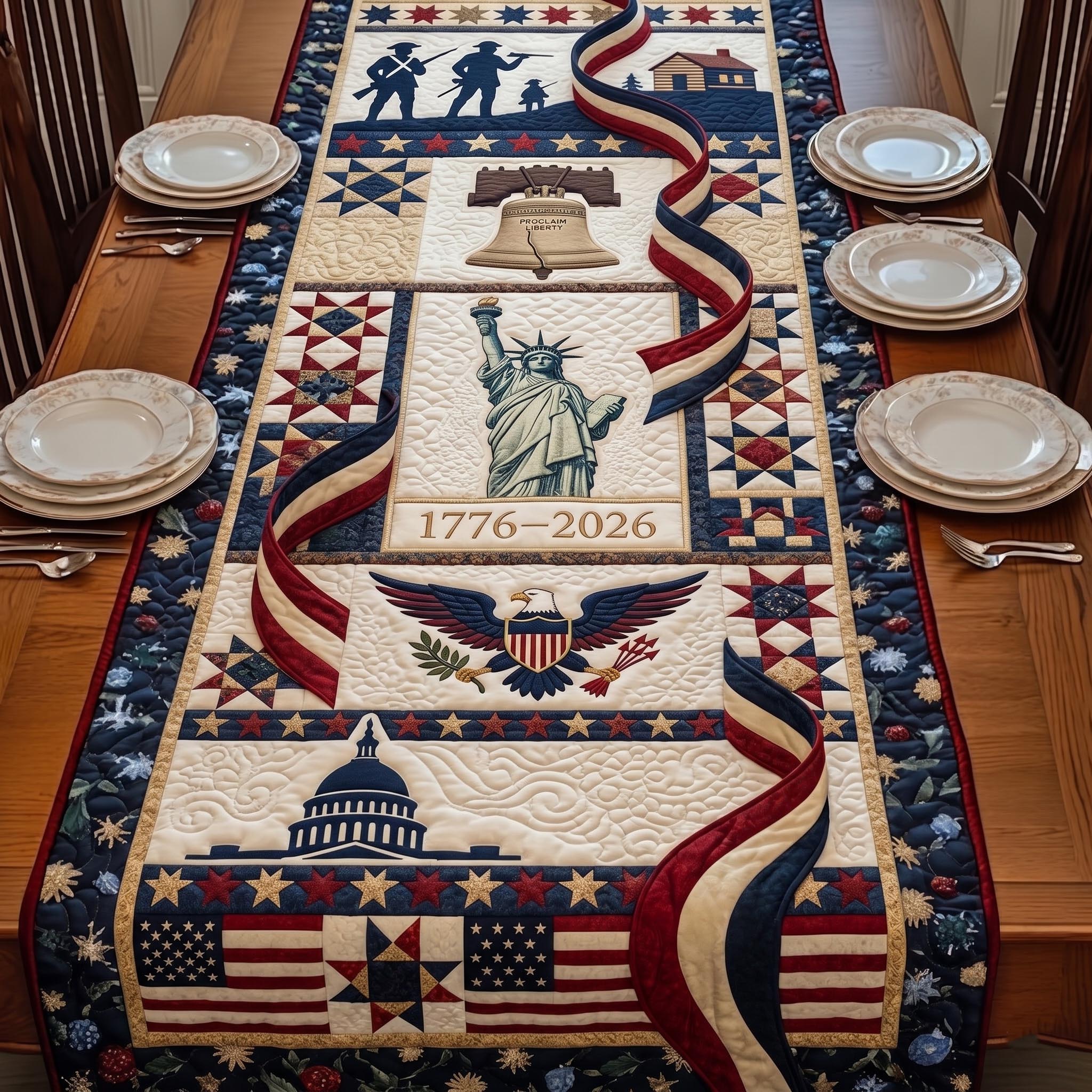 America 250th Anniversary Quilted Table Runner GFTOMA11039